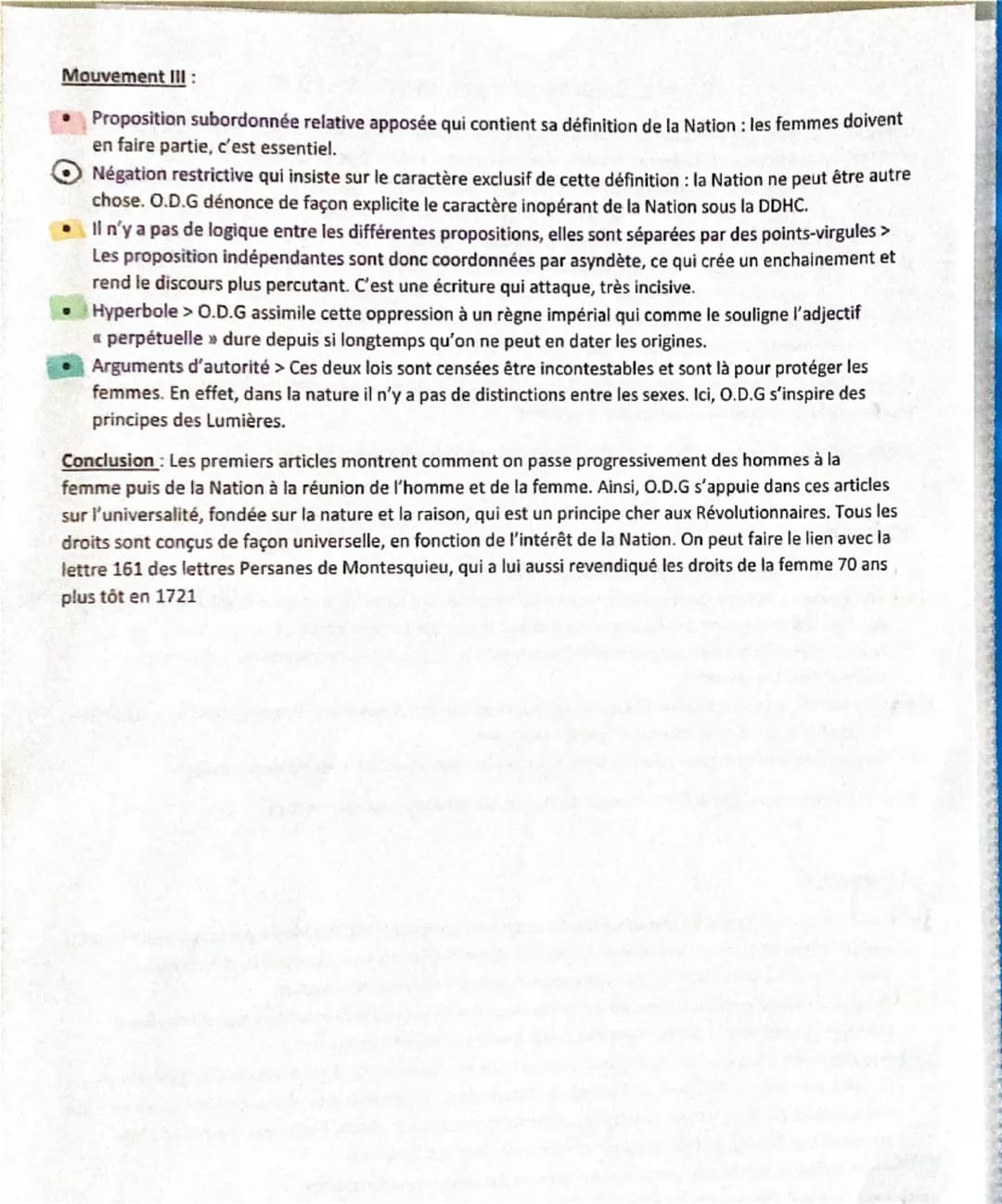 E.L n°2: Le préambule et les articles I à IV
Introduction: Avec la Révolution Française, les hommes obtiennent des droits, mais les femmes q