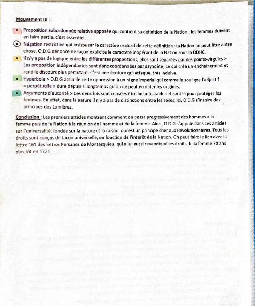 E.L n°2: Le préambule et les articles I à IV
Introduction: Avec la Révolution Française, les hommes obtiennent des droits, mais les femmes q