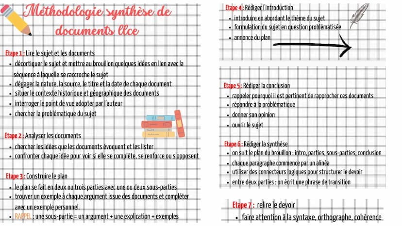 2
BAC de
LLCE  Méthodologie synthèse de
documents lice
Etape 1: Lire le sujet et les documents
•
•
décortiquer le sujet et mettre au brouill