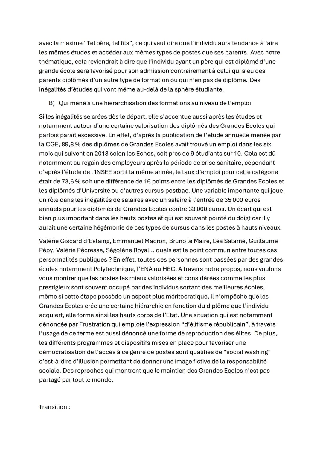 Faut-il supprimer les grandes écoles ?
Introduction:
Le 8 avril 2021, le rapport Thiriez annonce la suppression de l'Ecole Nationale
d'Admin