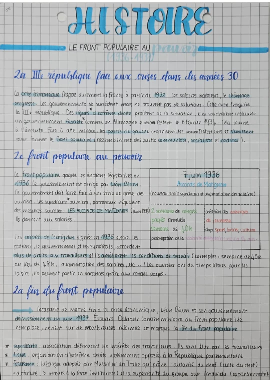 Le front populaire au pouvoir