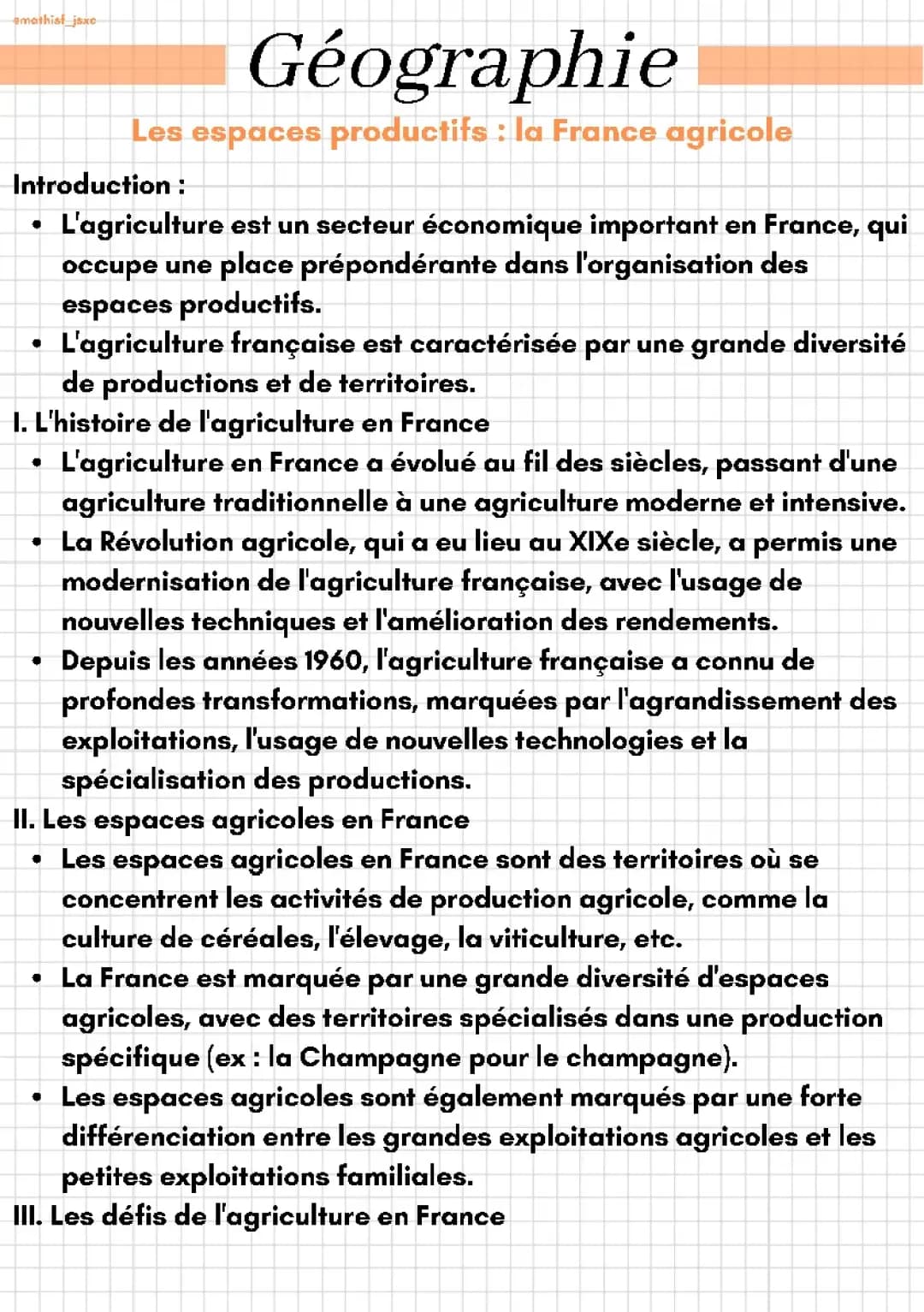 Les espaces productifs : la France agricole