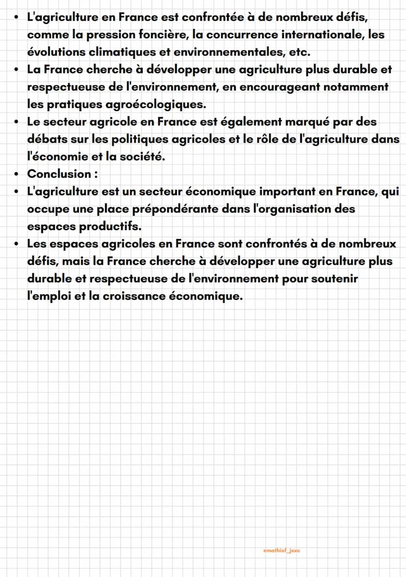 emathist_jsxc
Introduction :
●
Géographie
Les espaces productifs : la France agricole
●
L'agriculture française est caractérisée par une gra