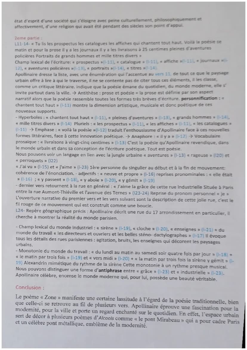 Parcours «La Modernité en poésie>>
Apollinaire, Alcools
Le début de << Zone >>>
1 À la fin tu es las de ce monde ancien
Bergère ô tour Eiffe