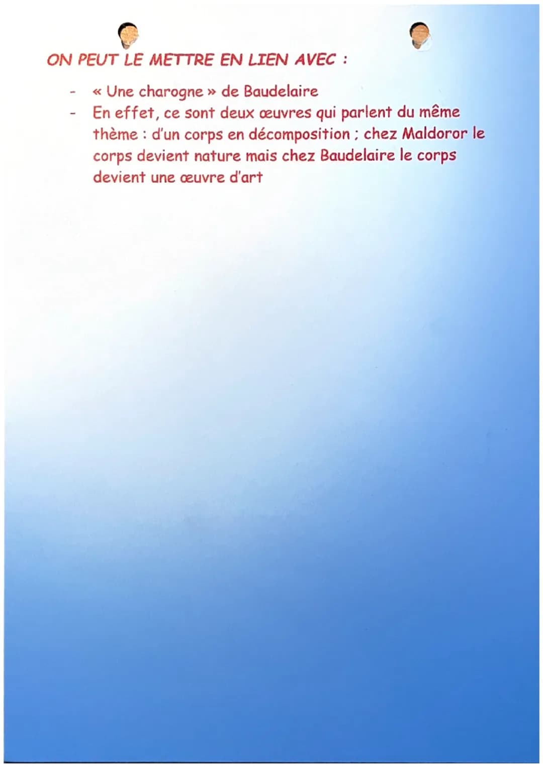 LES CHANTS DE MALDOROR
Isidore Ducasse
Je suis sale. Les poux me rongent. Les pourceaux, quand ils me regardent,
vomissent. Les croûtes et l