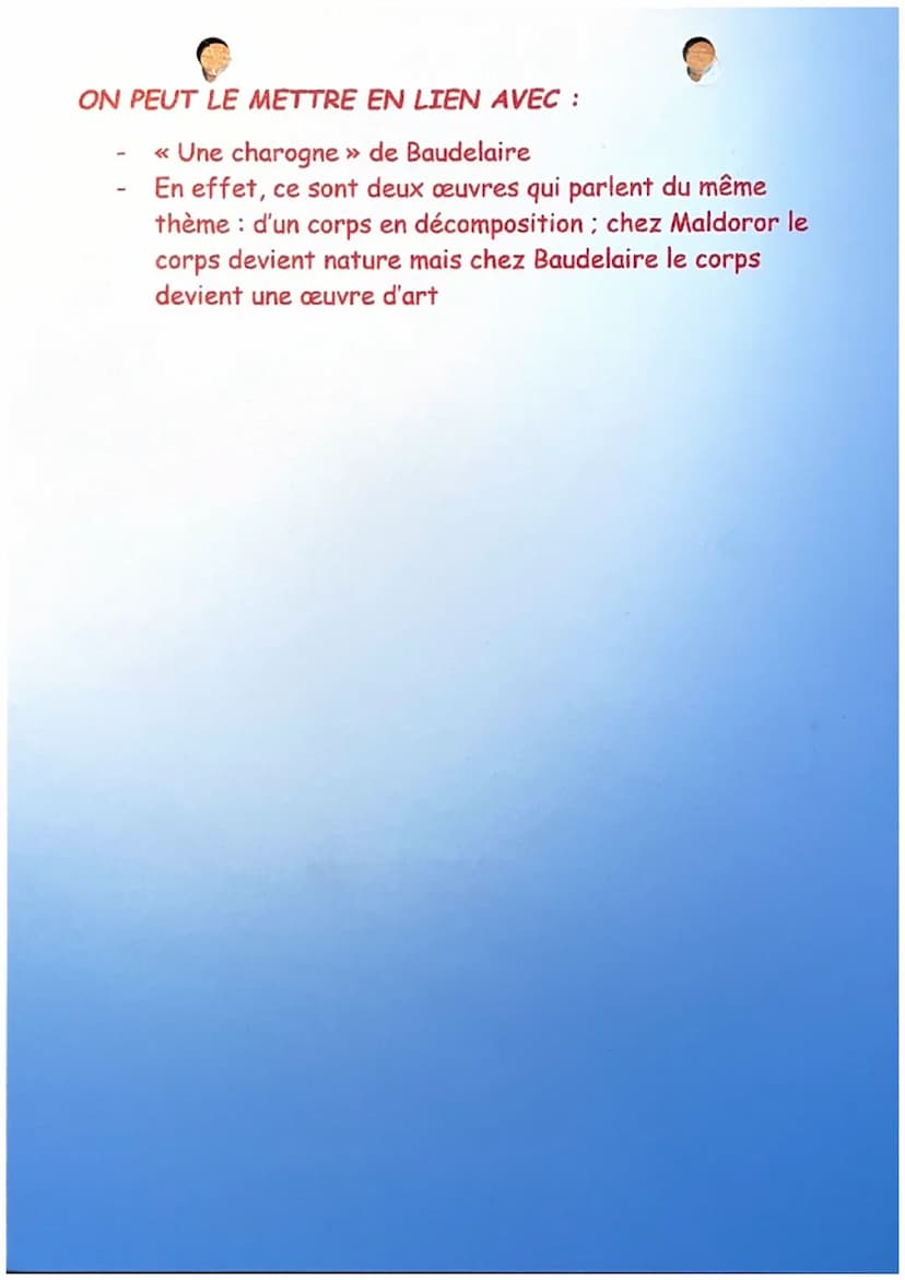 LES CHANTS DE MALDOROR
Isidore Ducasse
Je suis sale. Les poux me rongent. Les pourceaux, quand ils me regardent,
vomissent. Les croûtes et l