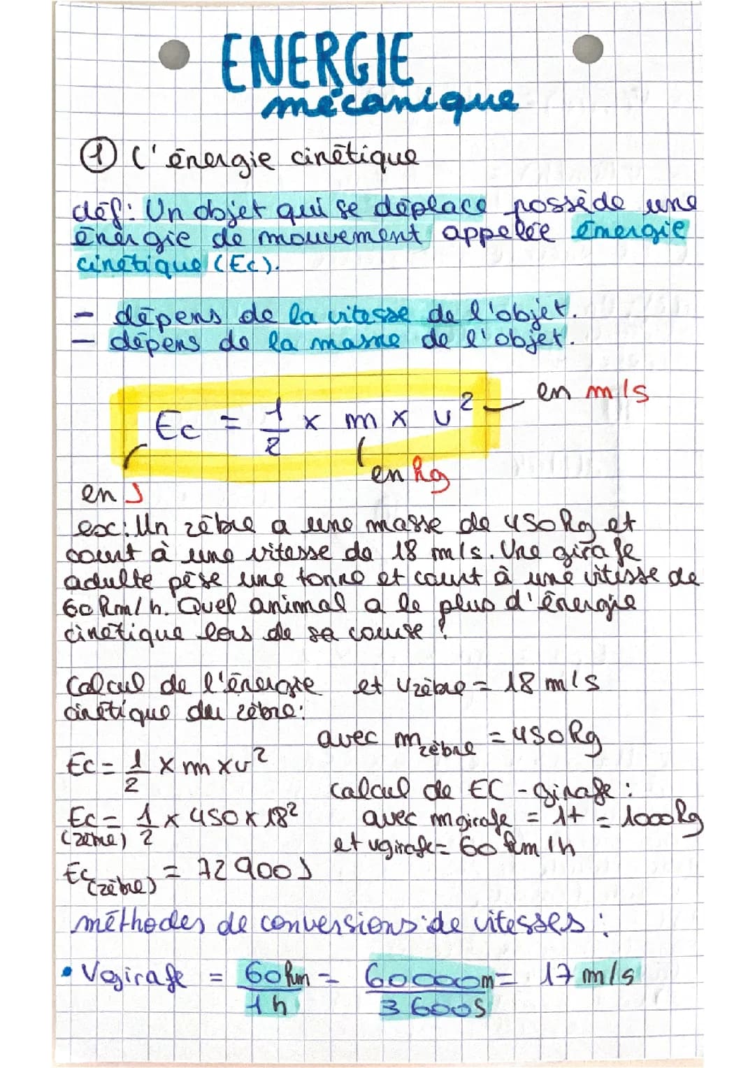  Les énergies mécaniques