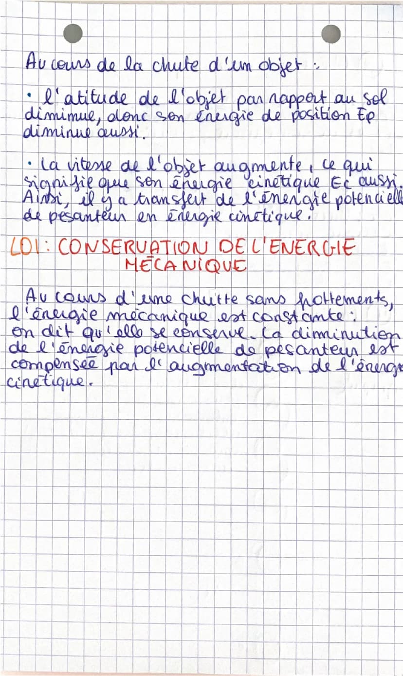 • ENERGIE
mécanique
①l'énergie cinétique
déf: Un objet qui se déplace posside une
energie de mouvement appelée énergie
cinétique (Ec).
depen