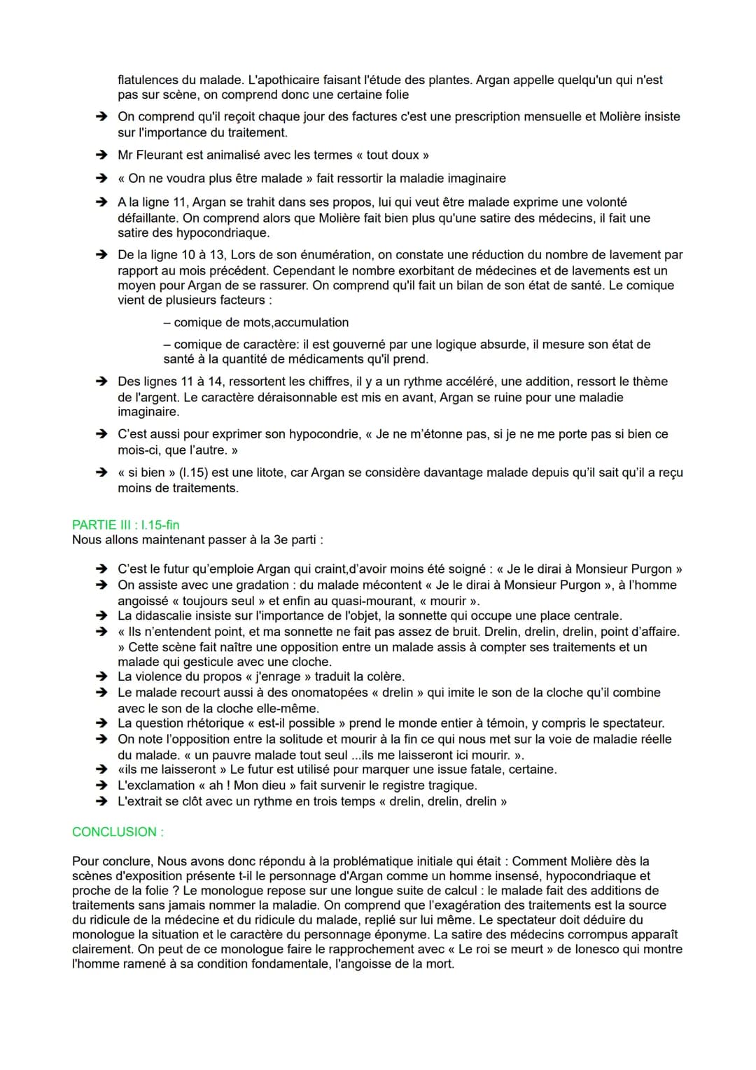 Lecture Linéaire, texte 1, Malade Imaginaire
LECTURE:
Bonjour, je vais vous présenter la lecture linéaire du texte de Molière, extrait de l'