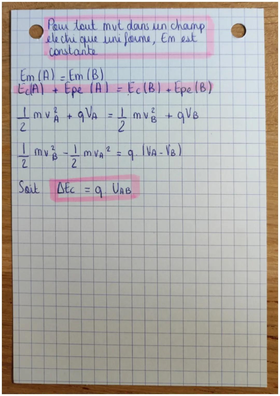 OUV
Jere loi de Newton
DANS UN CHAMP UNIFORME
E
Principe d'inertie
→ soumis à des forces qui se compensent
→ mut rectilige / uniforme ou rep