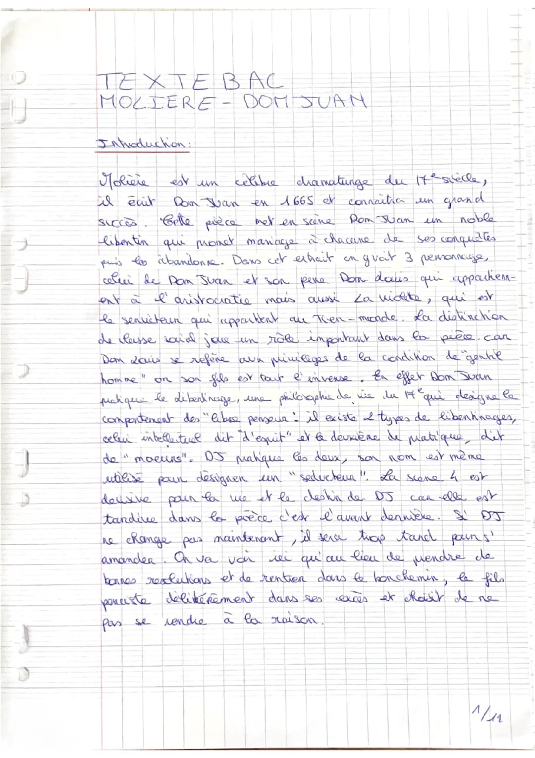 Analyse linéaire DOM Juan Molière act 4 scène 4 