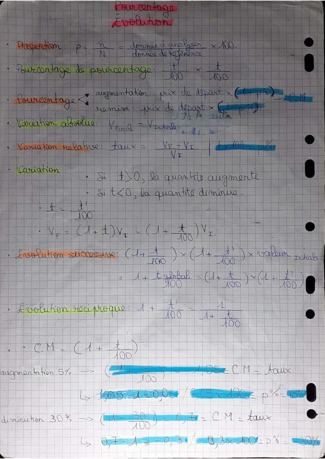 A
Propertion: P. N
n
Pourcentage de pourcentage too
t'
Variation
Pourcentage
Evolution
Pourcentage &
Variation absolue. V Finale -V Initiale