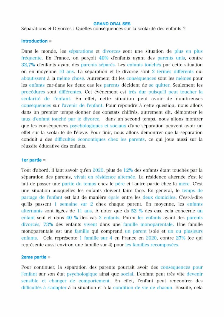 Know grand oral : Séparations et Divorces : Quelles conséquences sur la scolarité des enfants ? thumbnail