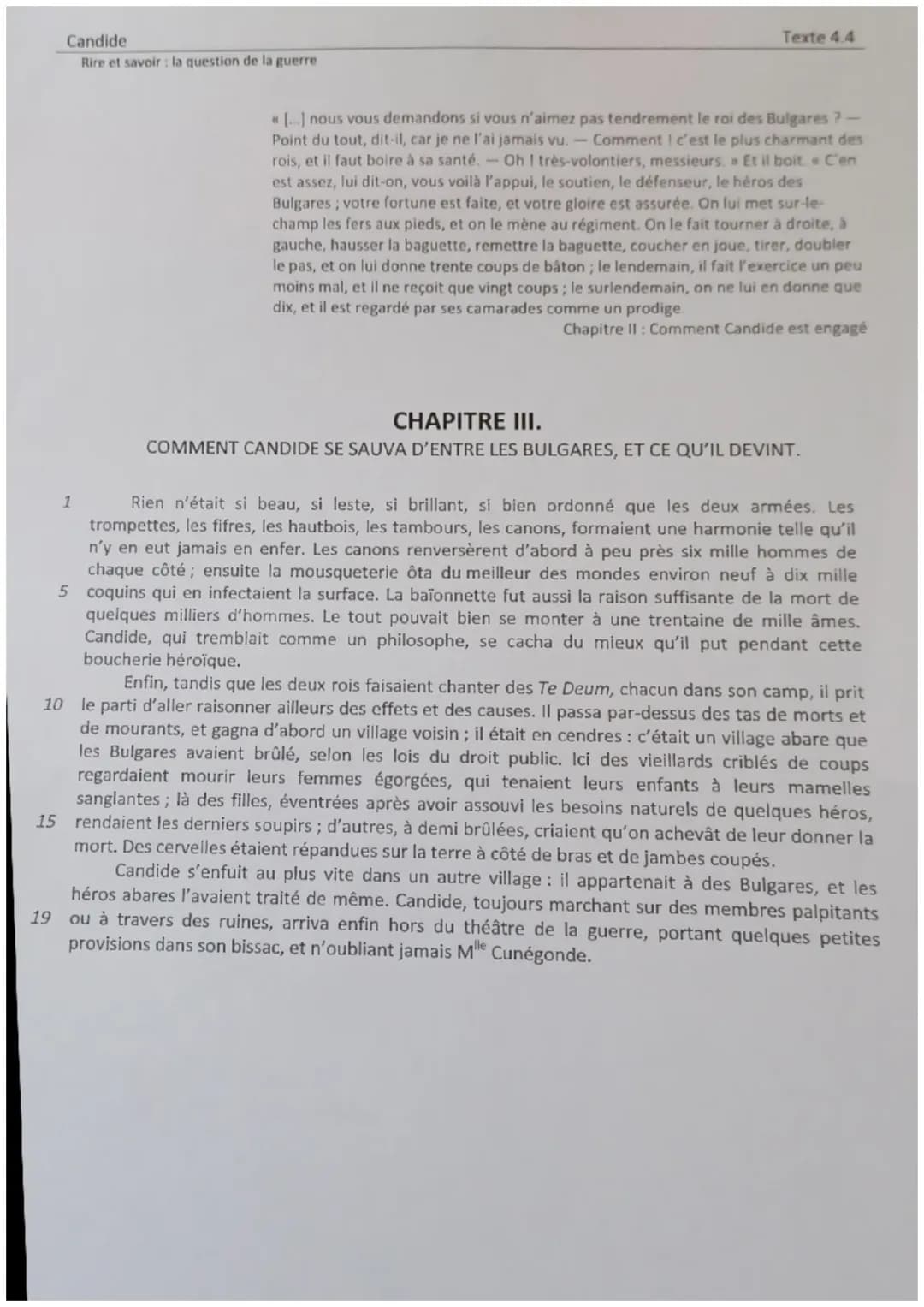 Candide Chapitre 3 : Plan Détaillé et Analyse