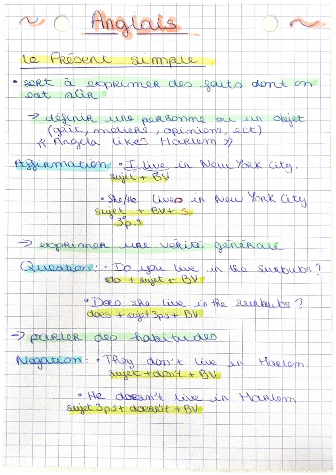 Le présent simple et le présent Be+ing