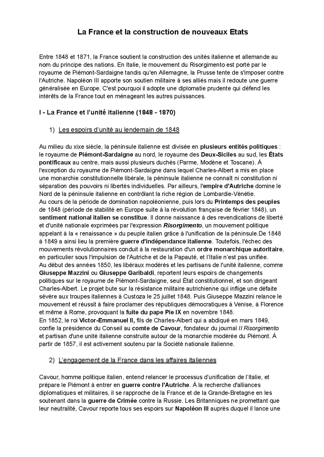 La France et l'Unité italienne : Napoléon III et la Diplomatie Prudente