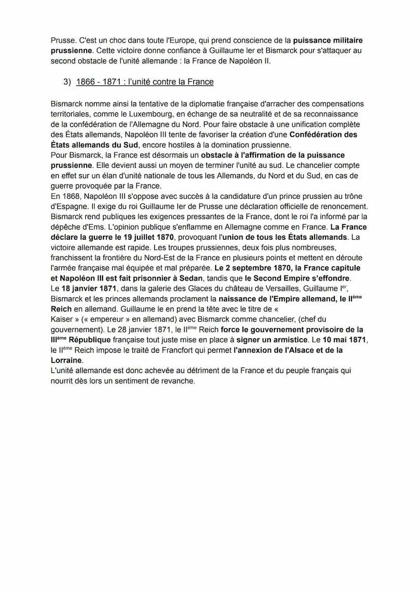 La France et la construction de nouveaux Etats
Entre 1848 et 1871, la France soutient la construction des unités italienne et allemande au
n