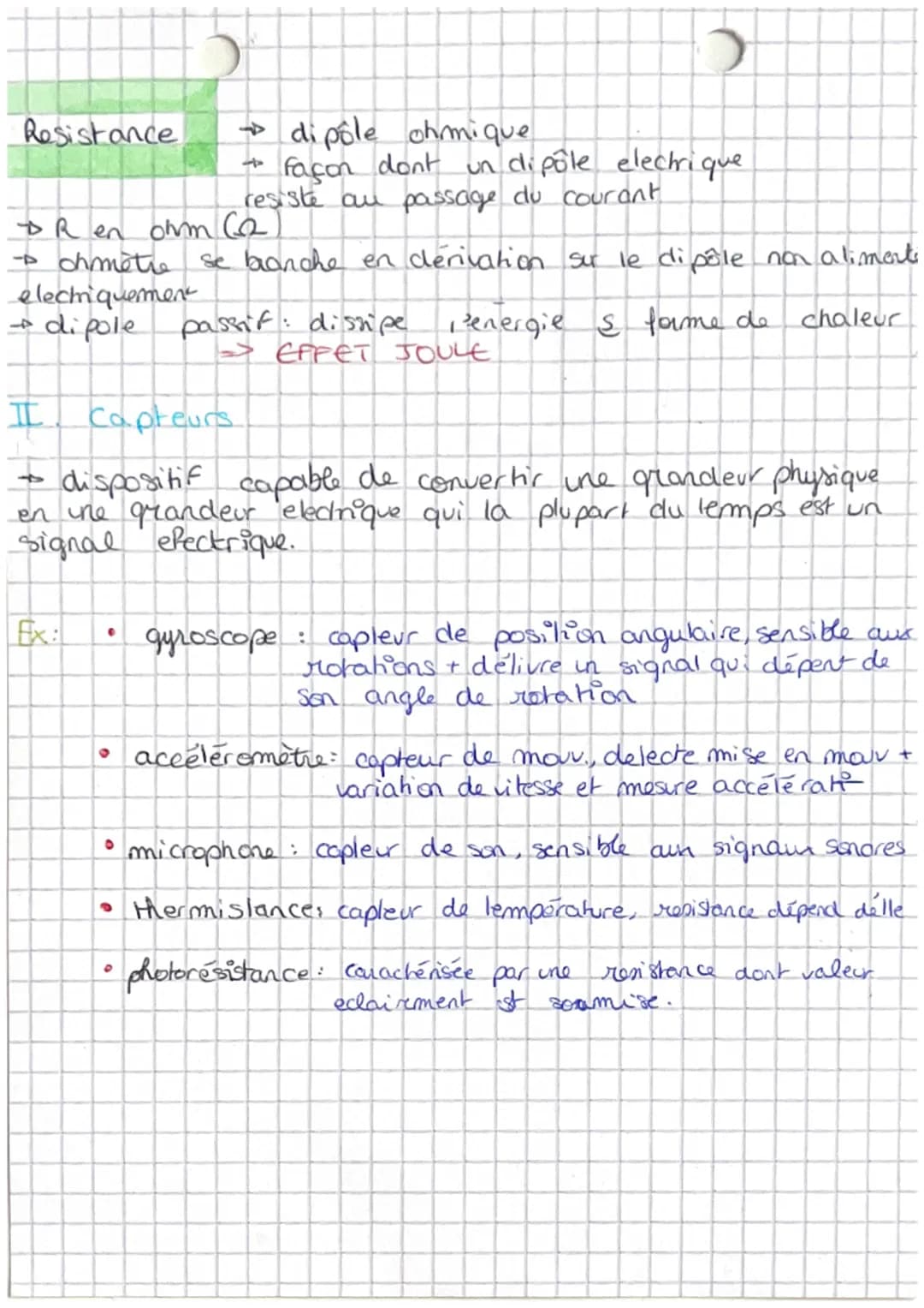 17
PHYSIQUE 7:
I Rappels
noeuds jonction d'au moins trois fils
branche portion de circuit entre deux noeud
maille: circuit fermé tel que l'o