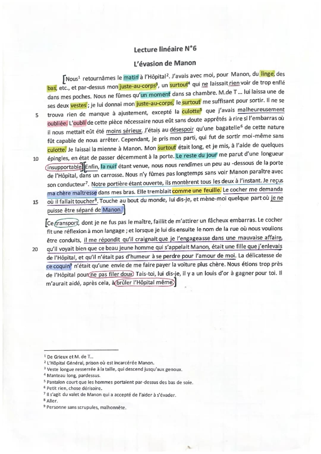 TEXTE 6
introduction
L'Abbé Prévost est un romancier, Ristorien et
siècle s'illustrant au mouvement
дли
Romme d'église du XVIII
des dumières