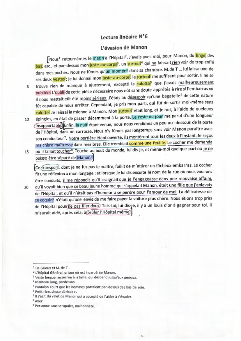 TEXTE 6
introduction
L'Abbé Prévost est un romancier, Ristorien et
siècle s'illustrant au mouvement
дли
Romme d'église du XVIII
des dumières