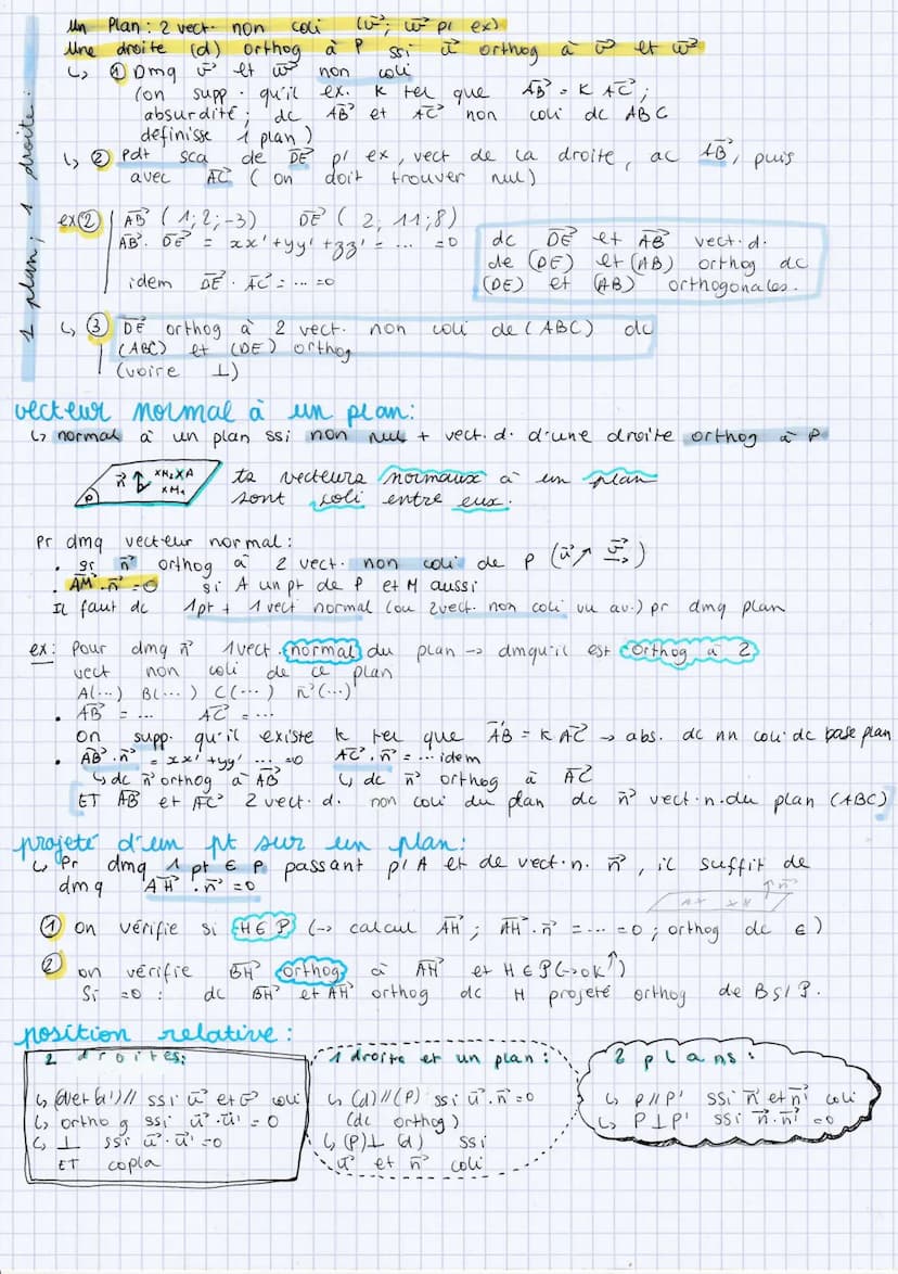 propriétés du pat scalaire:
DISTRIBUTIVITE:
2 droites.
formules nat scalaire
por un angle
B
A
€
F
maths orthogonalité
6) ū²³. (F²³+²) = ū²².
