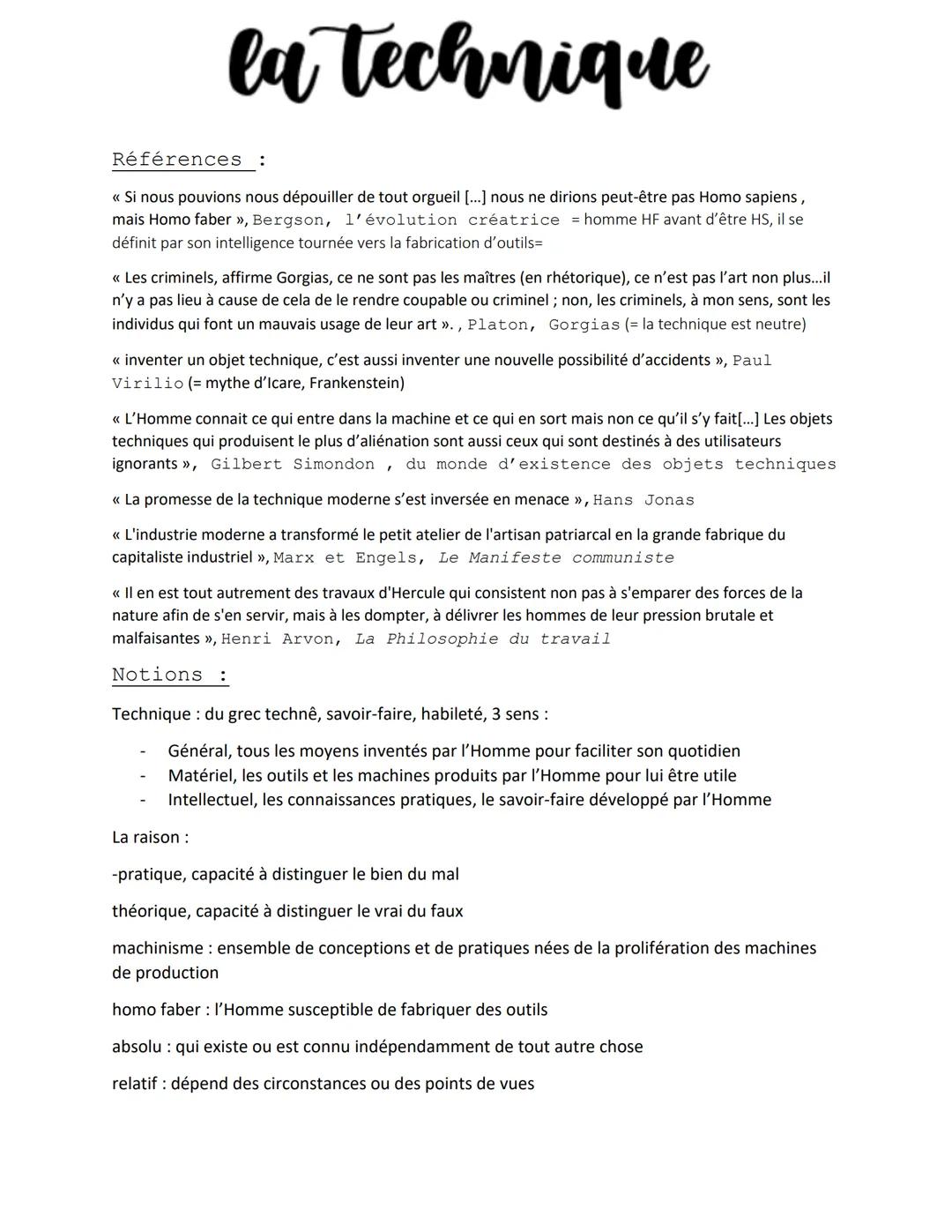 # la technique

Références :

<< Si nous pouvions nous dépouiller de tout orgueil [...] nous ne dirions peut-être pas Homo sapiens,
mais Hom
