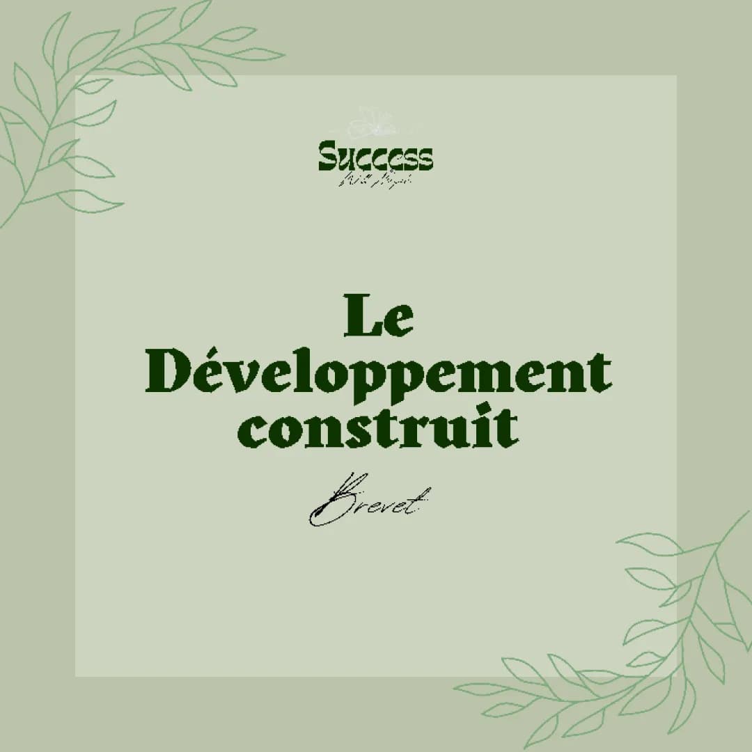 Le développement construit 
