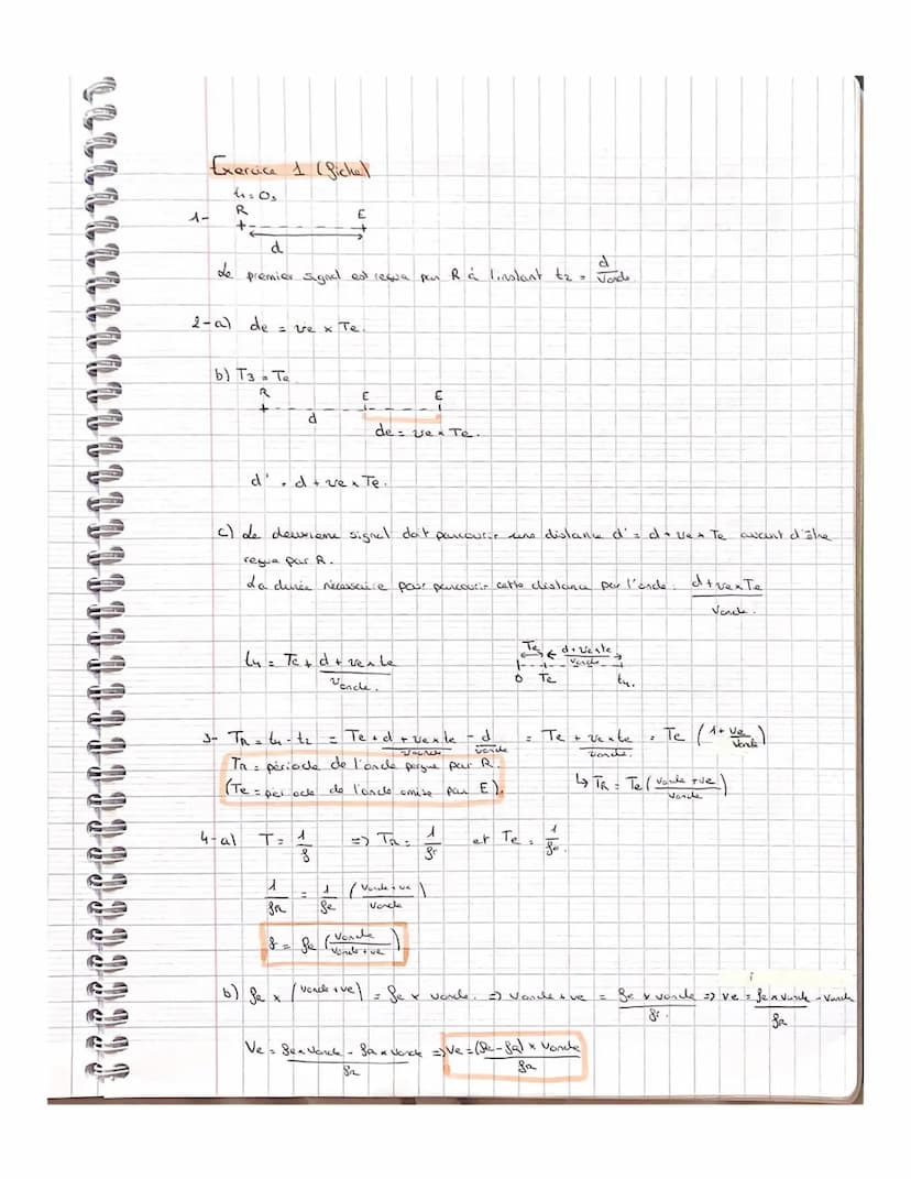 Exercices sur le chap.3 : Caractériser les phénomènes ondulatoires
Partie: Effet Doppler
Exercice n°1 : Détermination par effet Doppler de l