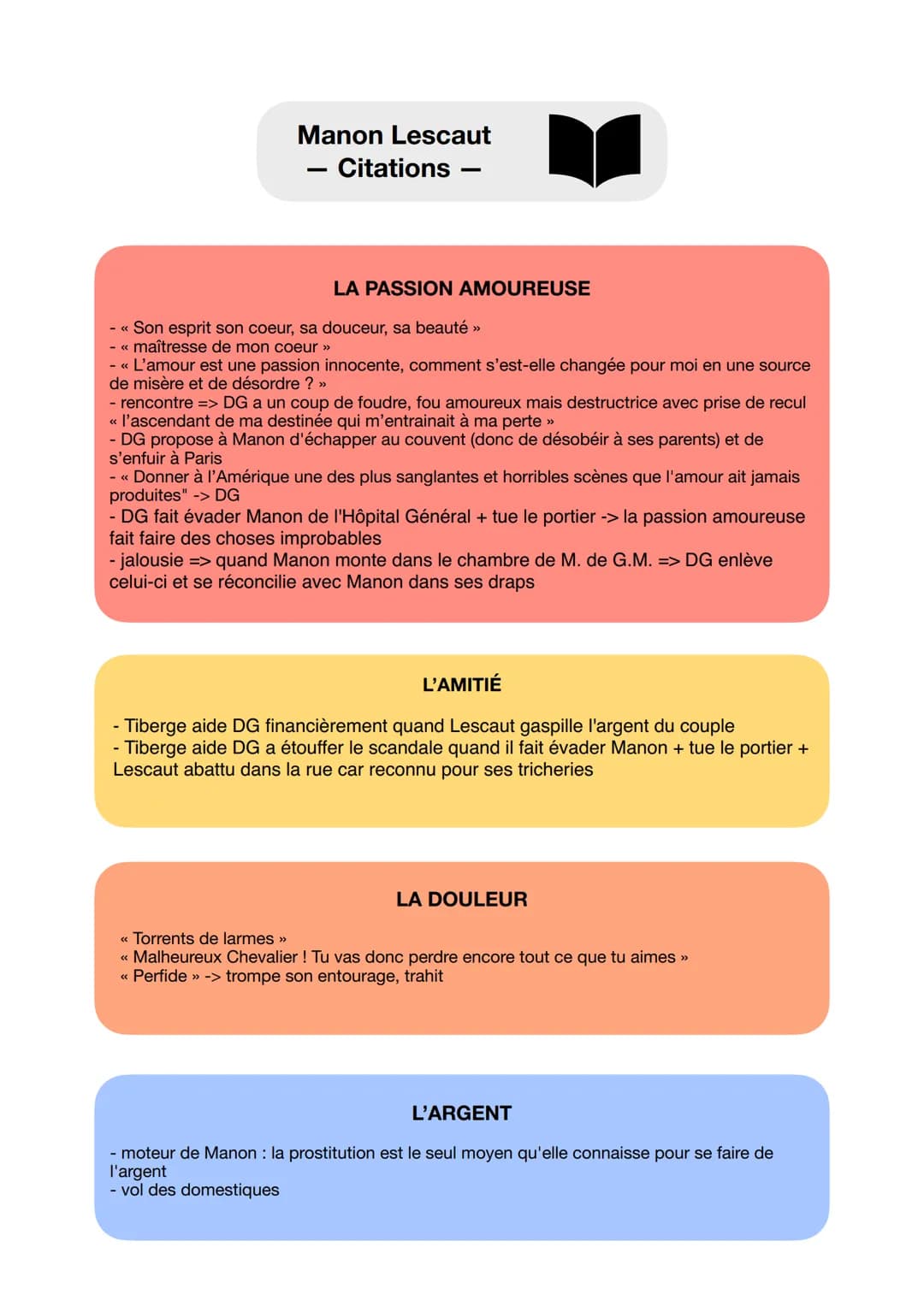 
<h2 id="citations">Citations</h2>
<p><strong>La passion amoureuse</strong></p>
<ul>
<li>« Son esprit son coeur, sa douceur, sa beauté »</li