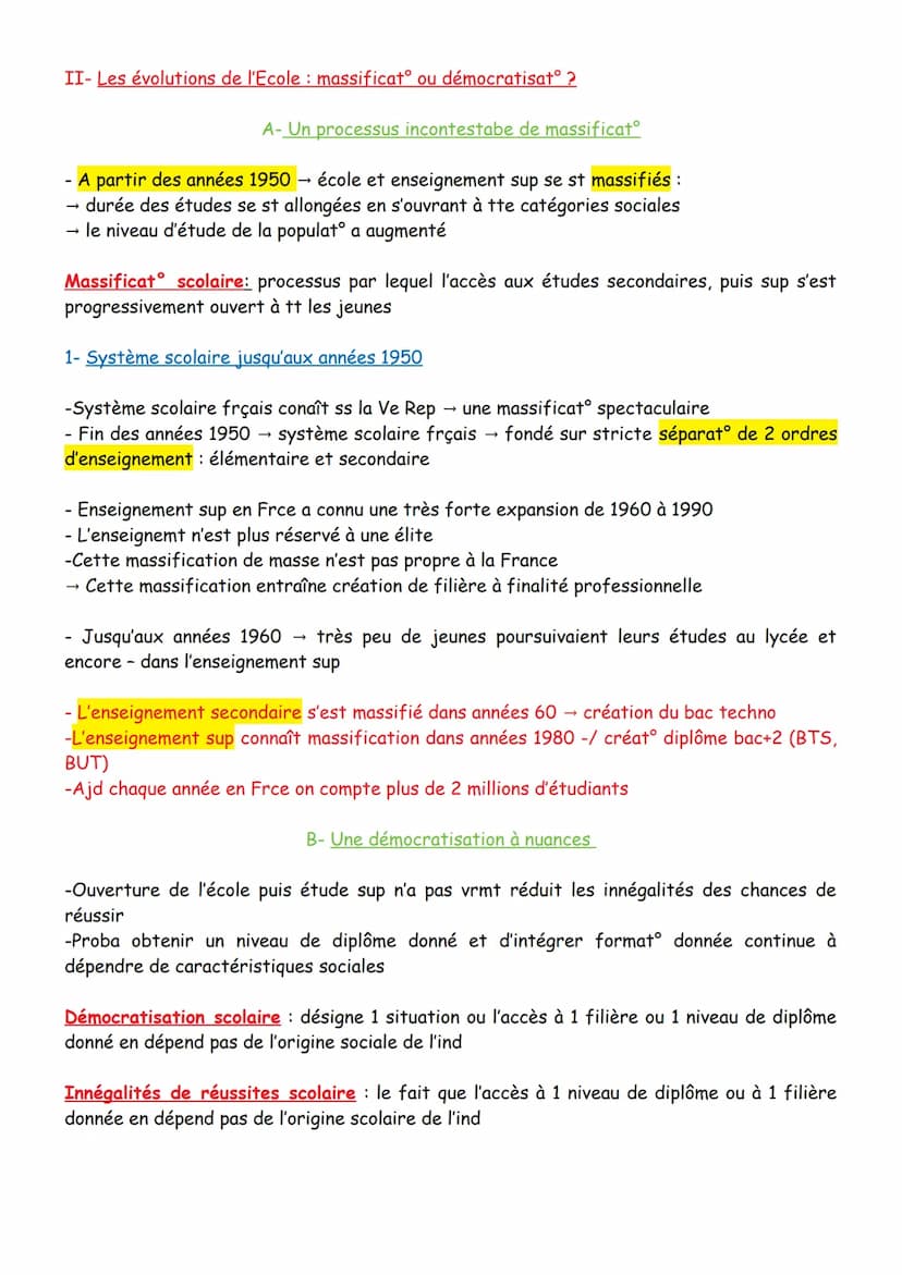 Chapitre 6:
Quel est le destin de l'Ecole sur les destins inds et sur l'évolution de la société
Ecole → une institution qui agit: -sur la so