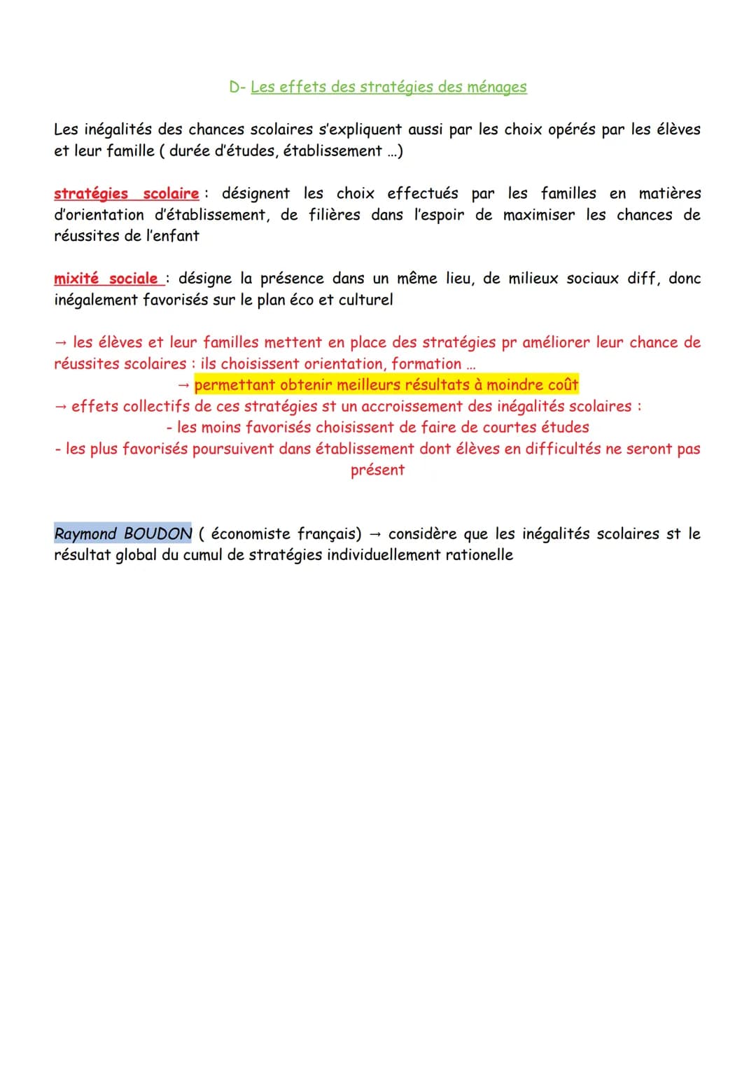 Chapitre 6:
Quel est le destin de l'Ecole sur les destins inds et sur l'évolution de la société
Ecole → une institution qui agit: -sur la so