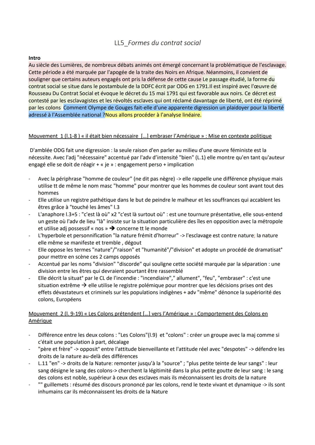 LL5_Formes du contrat social
Intro
Au siècle des Lumières, de nombreux débats animés ont émergé concernant la problématique de l'esclavage.

