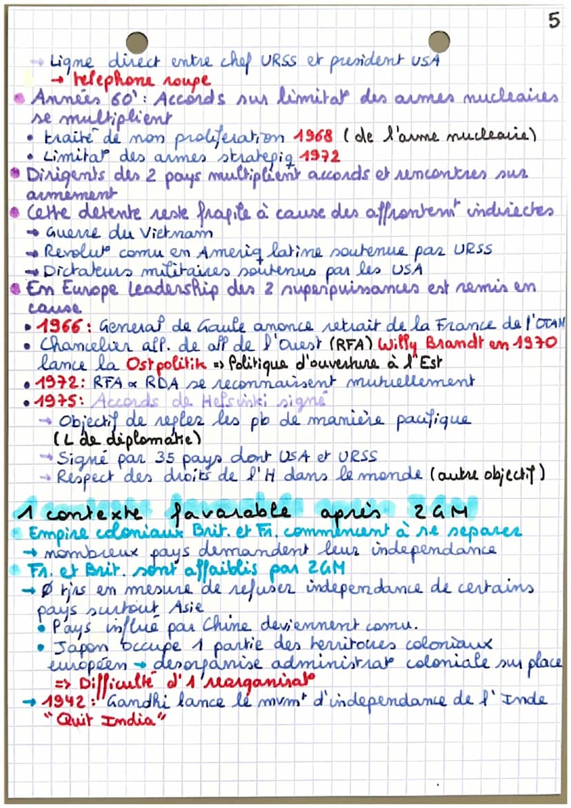 chap VII Bipolarisation et emergence
du tiers monde.
Tensions internationales sont très
• Renforcé par le munt de decolonisal
. Met à mat le