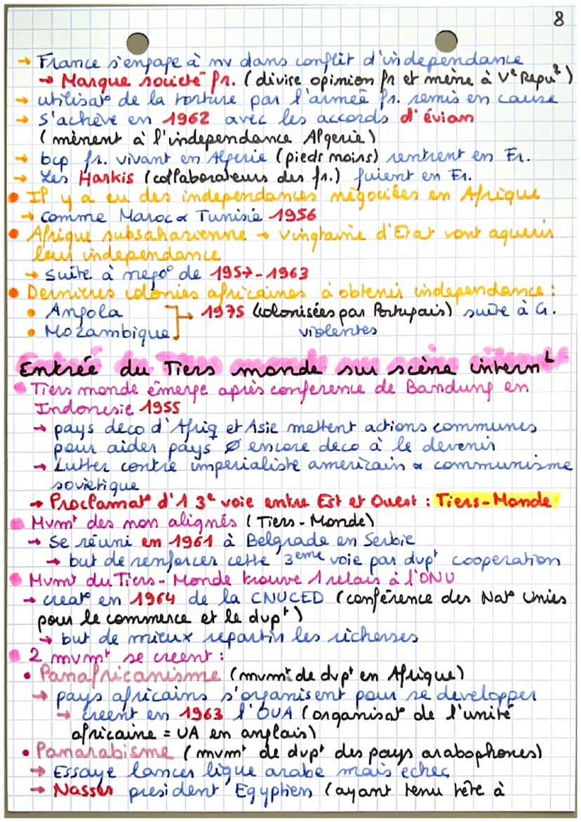 chap VII Bipolarisation et emergence
du tiers monde.
Tensions internationales sont très
• Renforcé par le munt de decolonisal
. Met à mat le