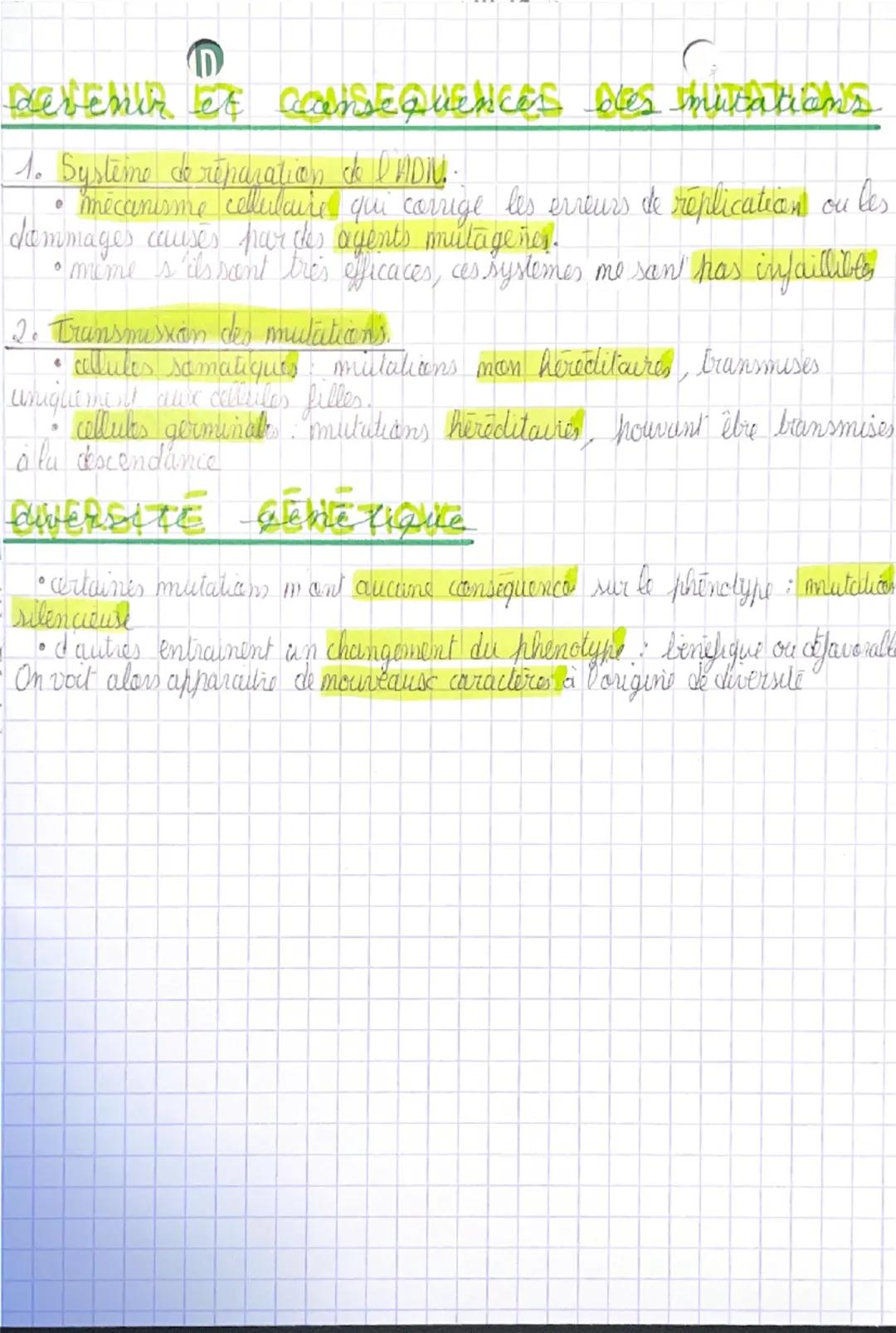 suences vie de la terre
HUTATIONS
ET VARIABILITES GENETIQUES
definitions les xacions
• mutations & modifications de la séquence d'ADN d'un g