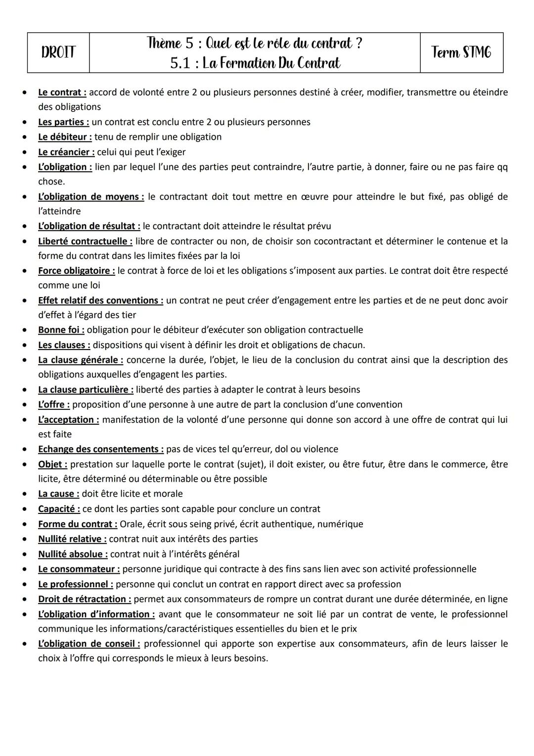 Doit -  5.1 : La Formation du contrat 