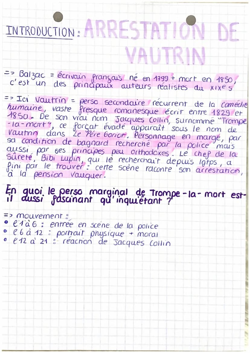 Balzac (1835), Le père Goriot : l'arrestation de Vautrin
Bientôt le silence régna dans la salle à manger, les
pensionnaires se séparèrent po
