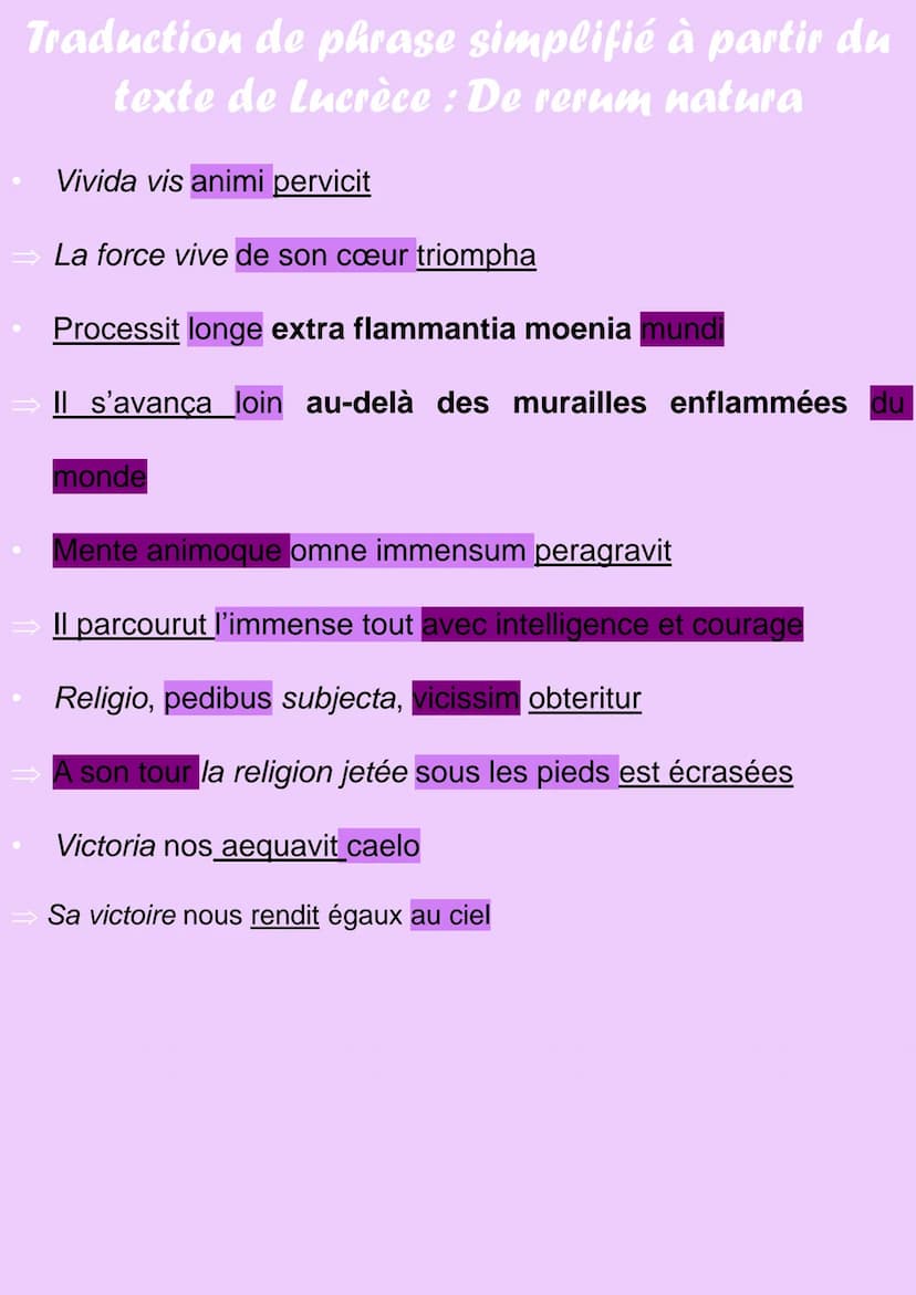 Traduction de phrase simplifié à partir du
texte de lucrèce :De rerum natura
Humana vita jacet in terris, oppressa sub gravi religione
La vi