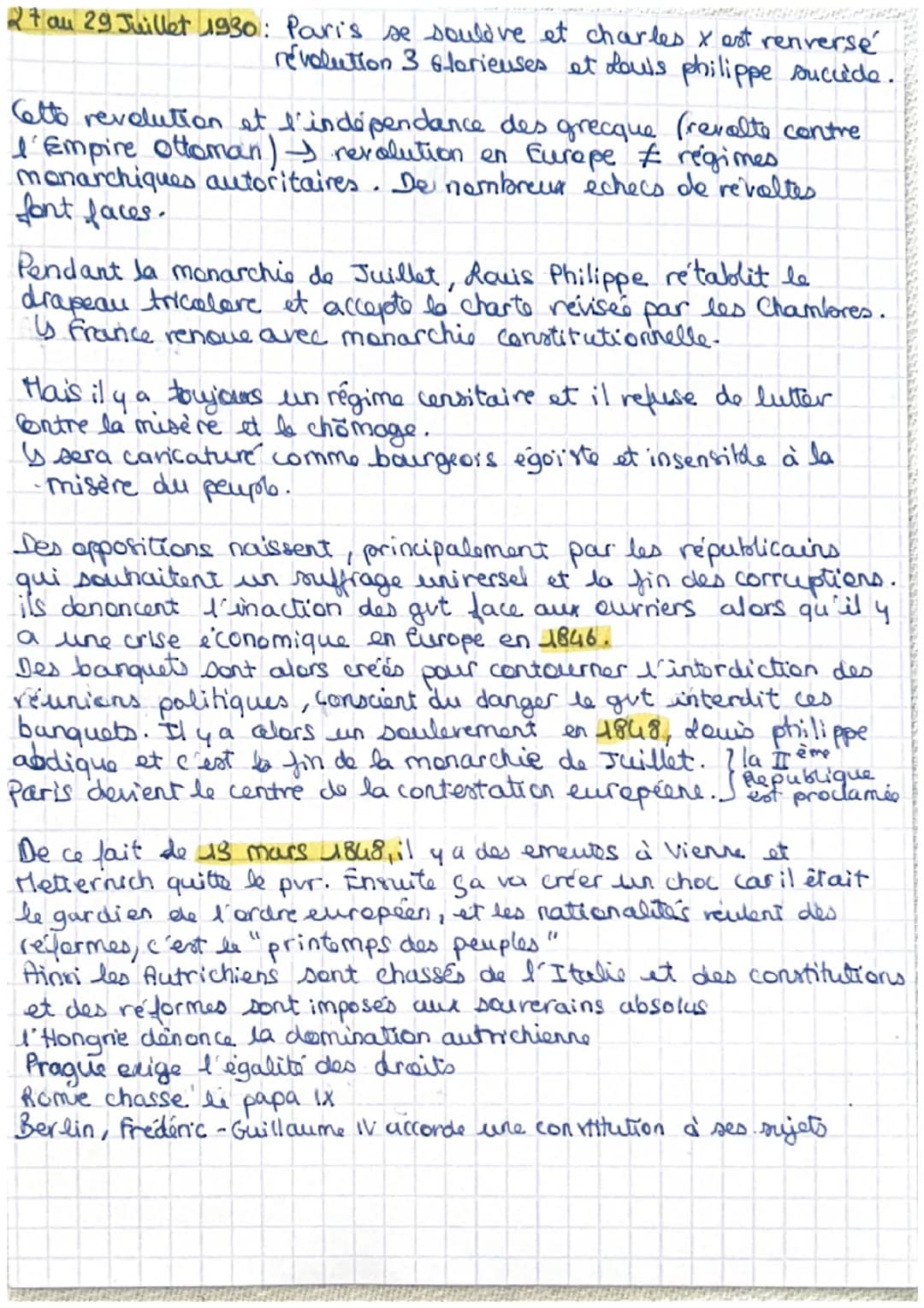Europe entre Restauration et
Revolution (1814-1848)
H₂.4
fin de la R. F, montée des aspirations nationales et libérales.
En Europe il y a de