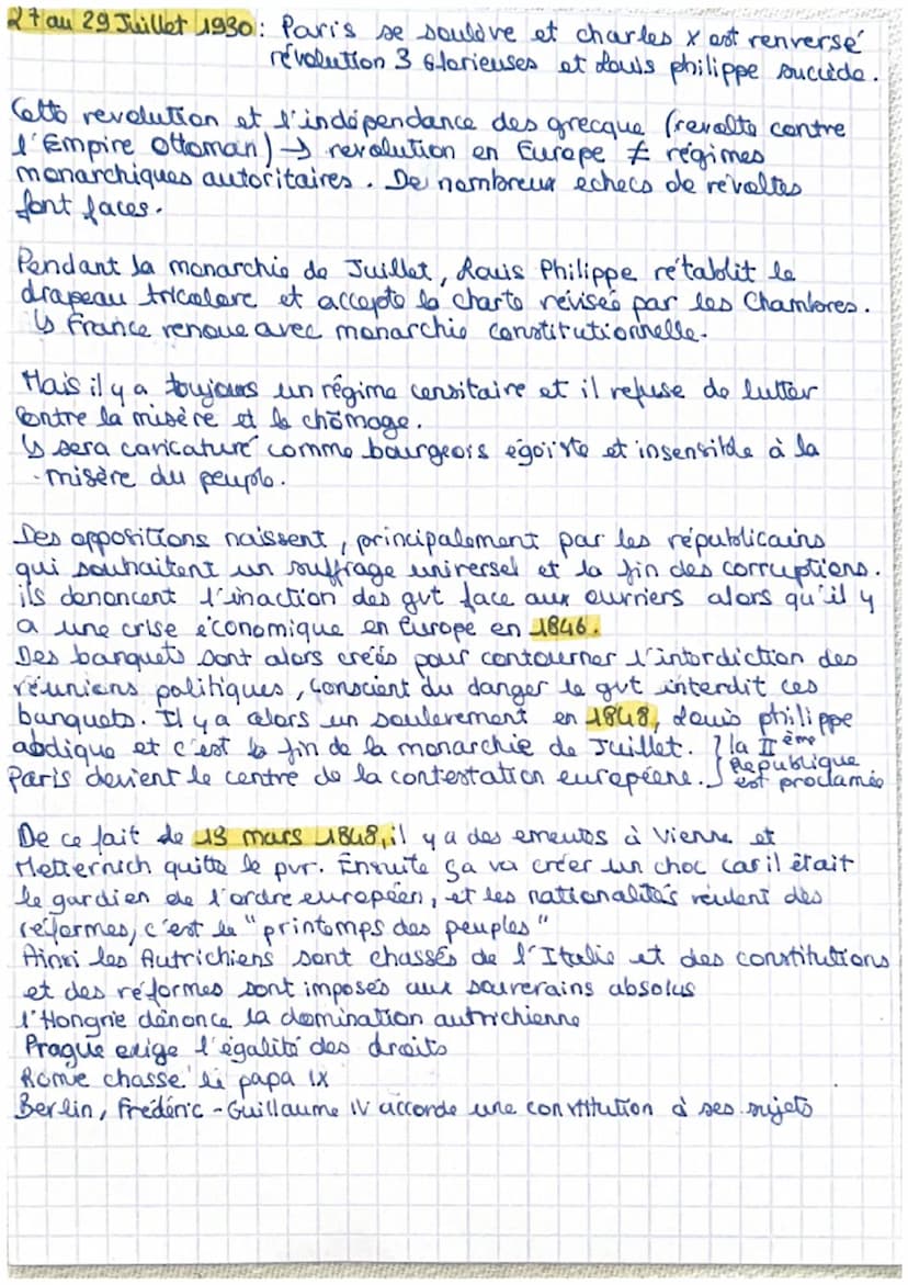 Europe entre Restauration et
Revolution (1814-1848)
H₂.4
fin de la R. F, montée des aspirations nationales et libérales.
En Europe il y a de