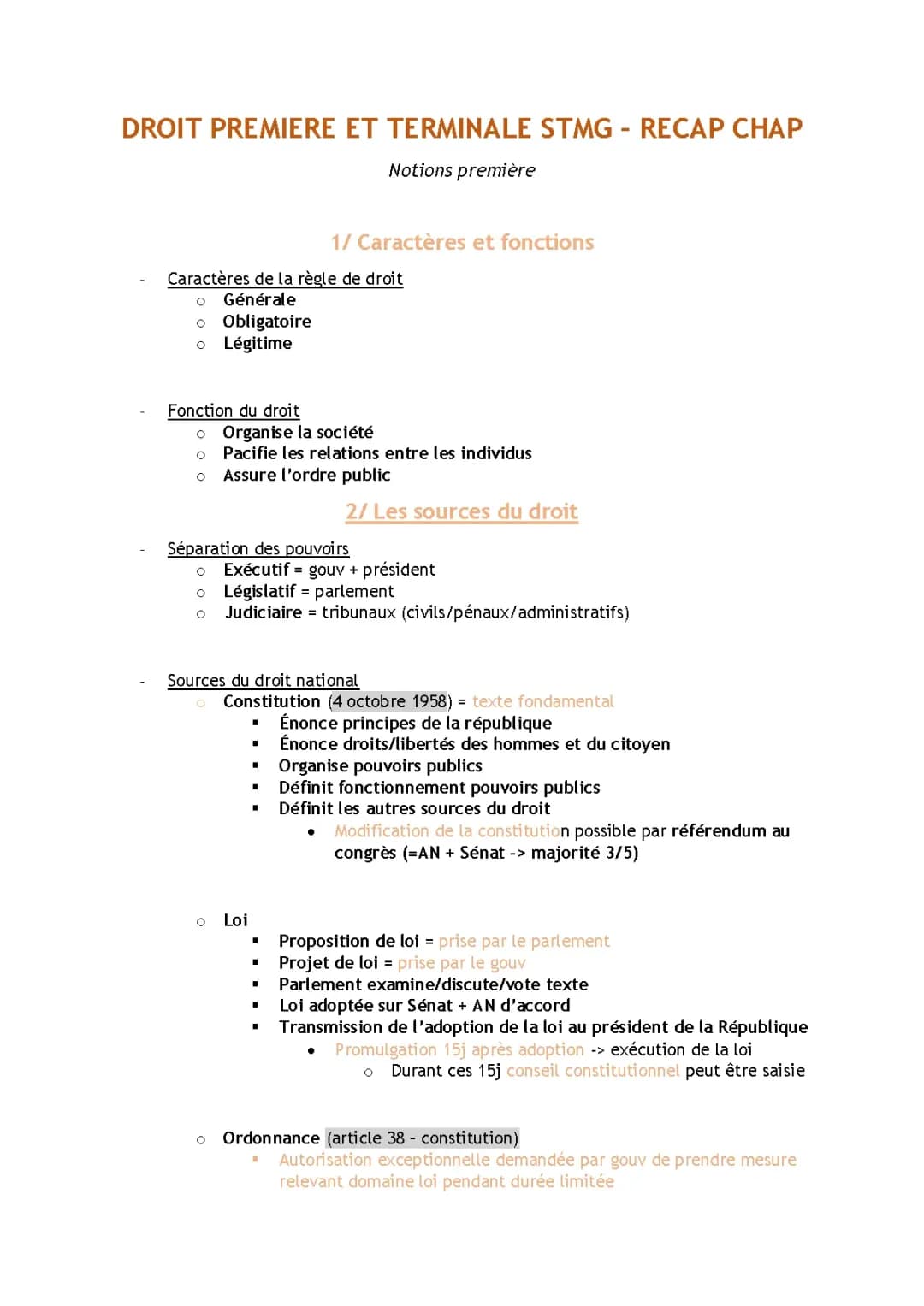 Cours et Révisions Droit Économie Terminale STMG - PDF et Fiches