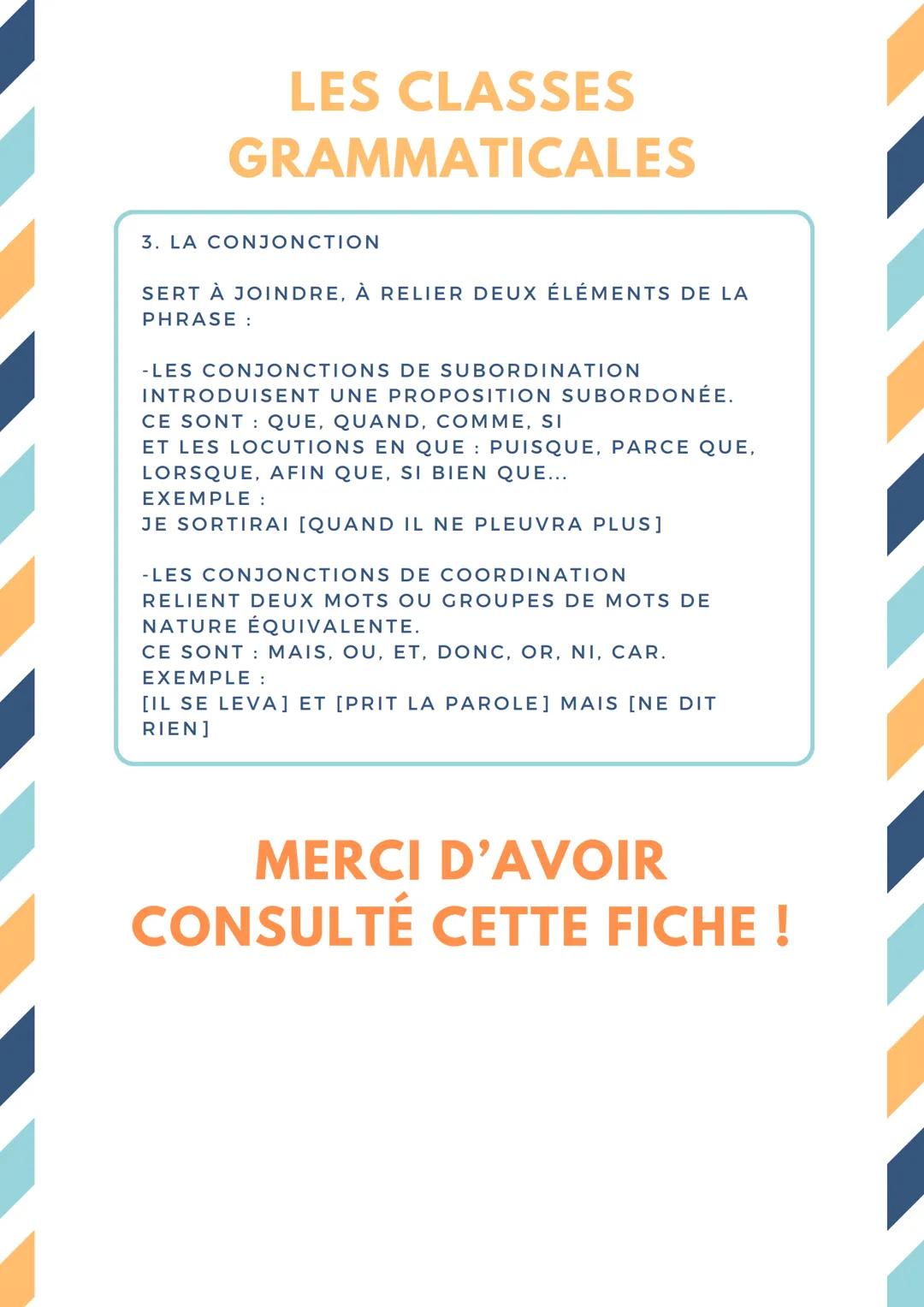 --- OCR Start ---
LES CLASSES
GRAMMATICALES
LES MOTS INVARIABLES
RAPPEL
LES MOTS INVARIABLES SONT CEUX DONT
L'ORTHOGRAPHE NE VARIE JAMAIS.
I
