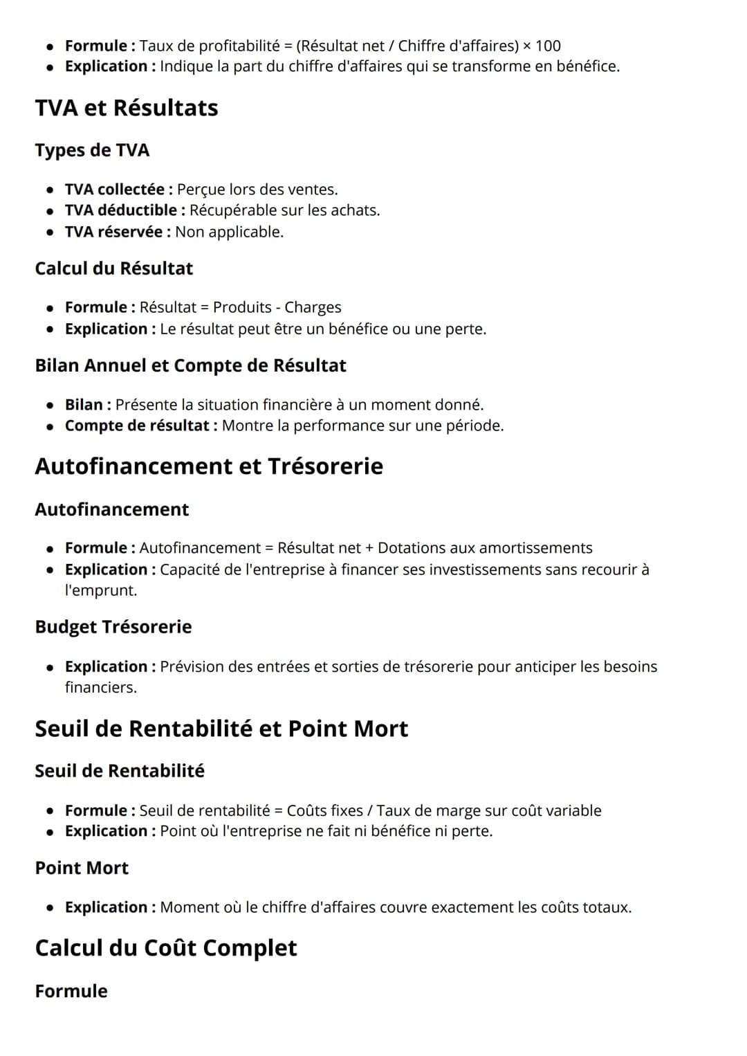 # Fiche de Révision Calculs - Classes
de Première et Terminale STMG

Calculs de Base

Marge Unitaire

* Formule : Marge unitaire = Prix de v