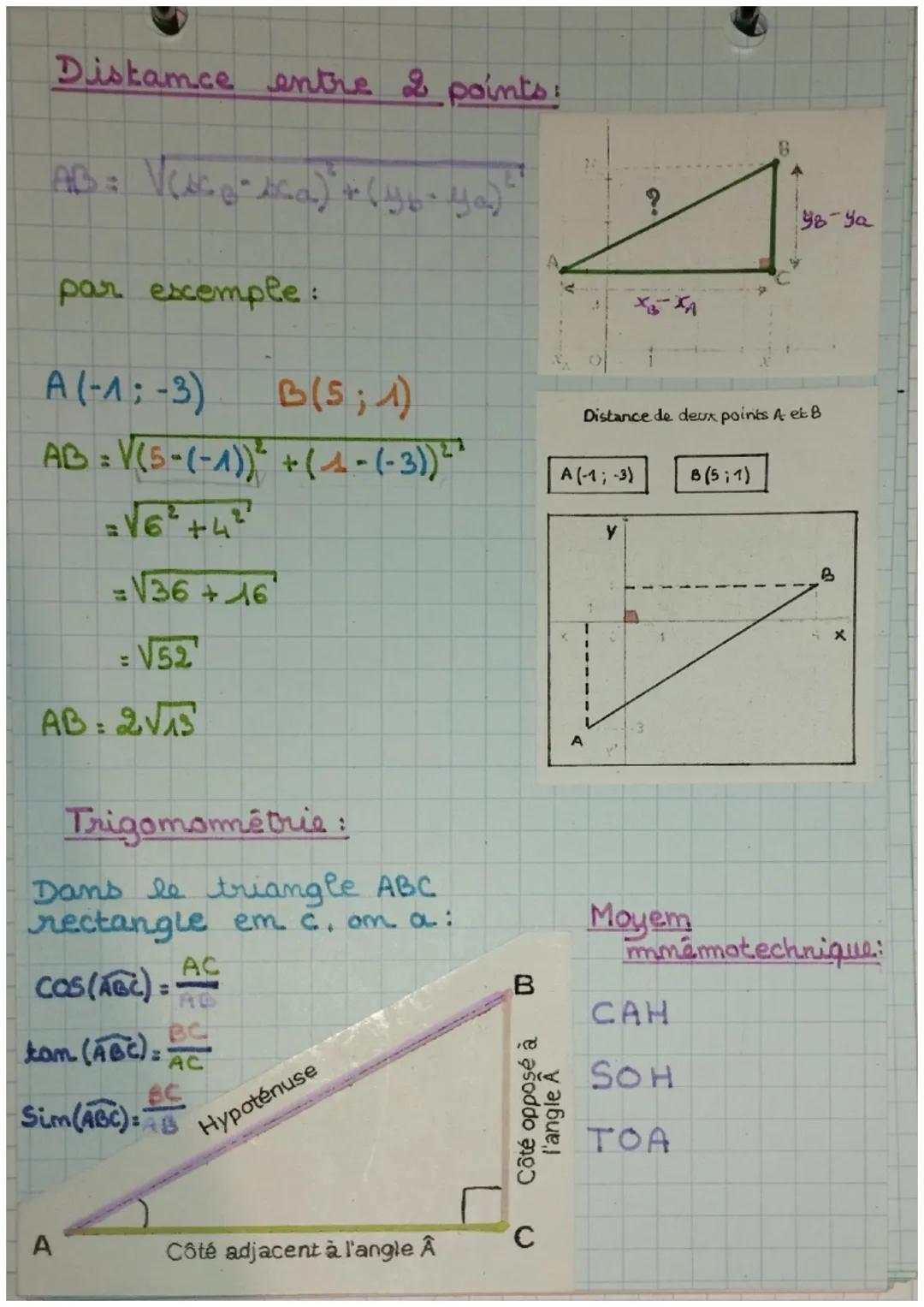 Rappels:
Chapitre 4:
Axe des ordonnées
4
3
B
Axe des
abscisses
Repere orthonormé
pas la même
distance entre
les 2 asces.
Repere: OIJ
geometr