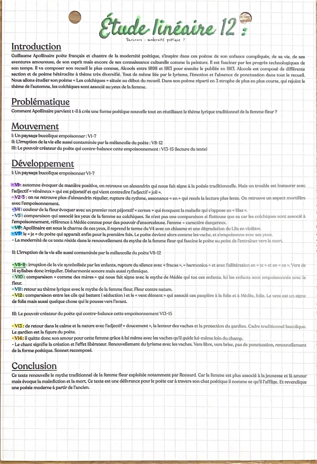 Étude linéaire 12
Parcours modernité poétique ?
Introduction
Guillaume Apollinaire poète français et chantre de la modernité poétique, s'ins