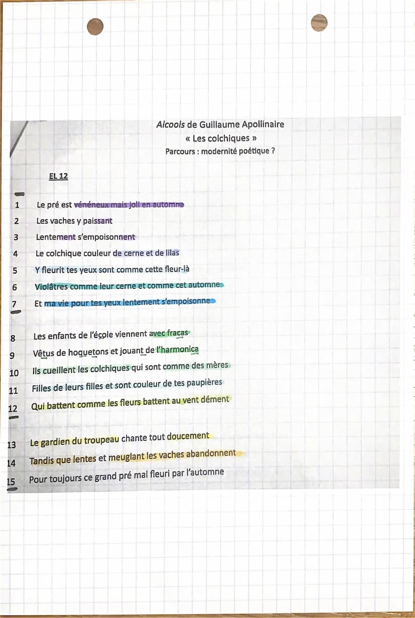 Étude linéaire 12
Parcours modernité poétique ?
Introduction
Guillaume Apollinaire poète français et chantre de la modernité poétique, s'ins