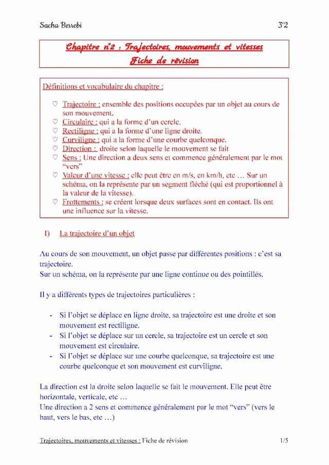 Know Physique - TRAJECTOIRES, MOUVEMENTS ET VITESSES - 3eme thumbnail