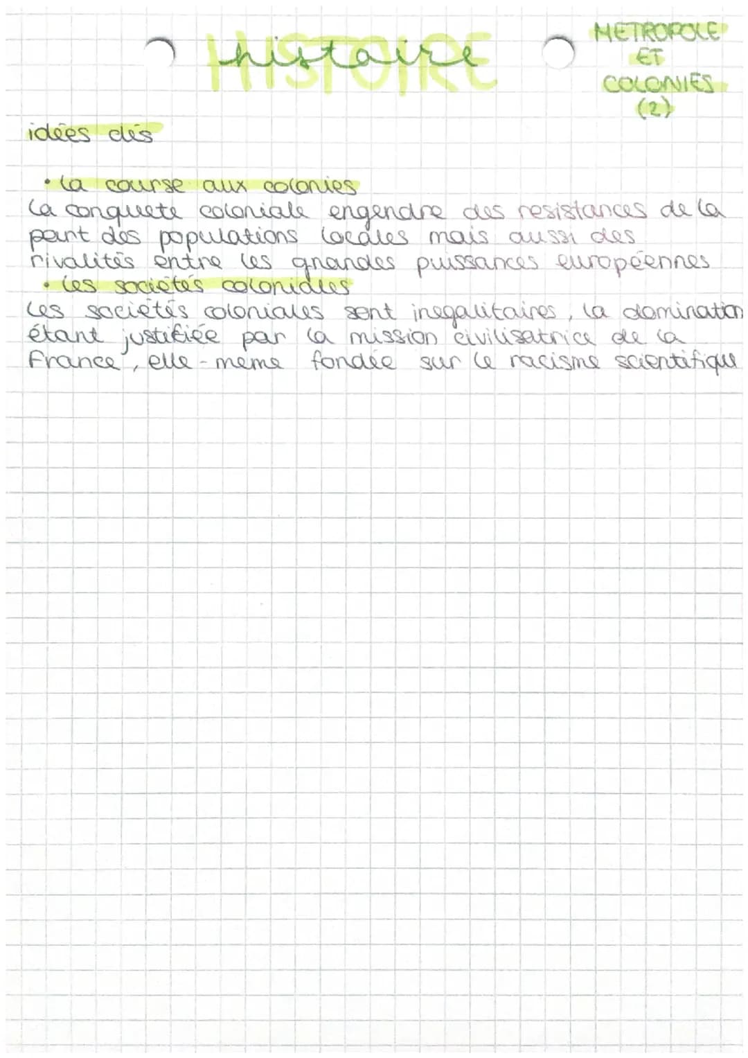 histoire
O
NETROPOLE
COLONIES
définitions
metropole pays auquel est attaché un ou des territoires
colonises
colonies territoires d'outre-mer