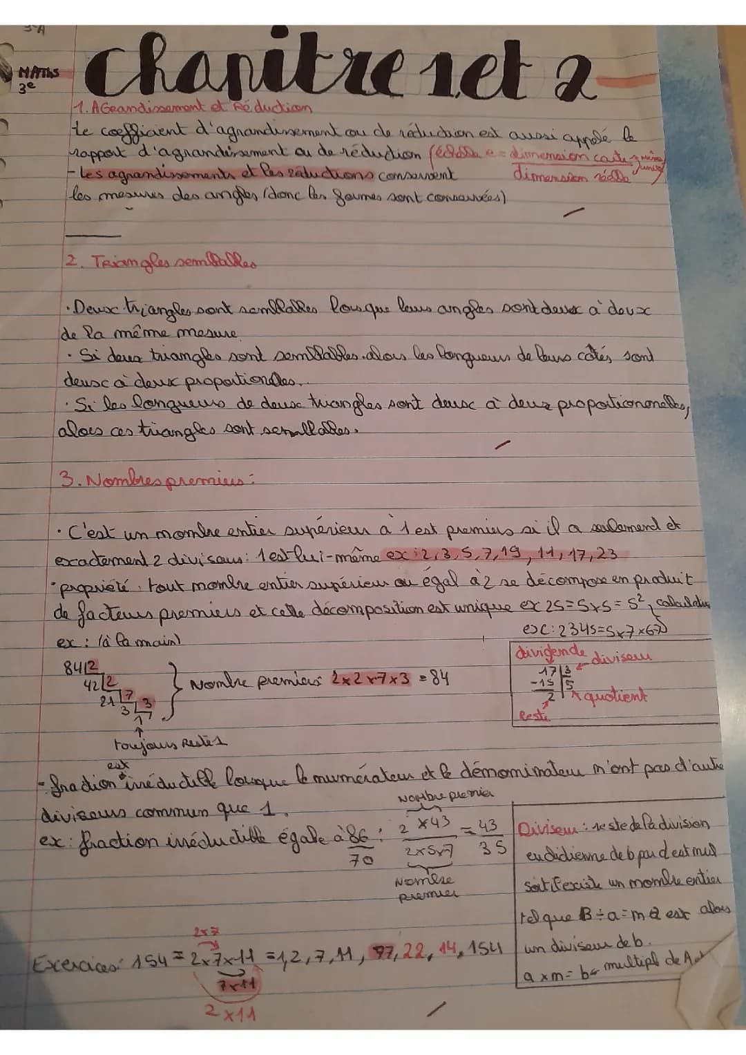 Résumé 3 chapitres de maths 