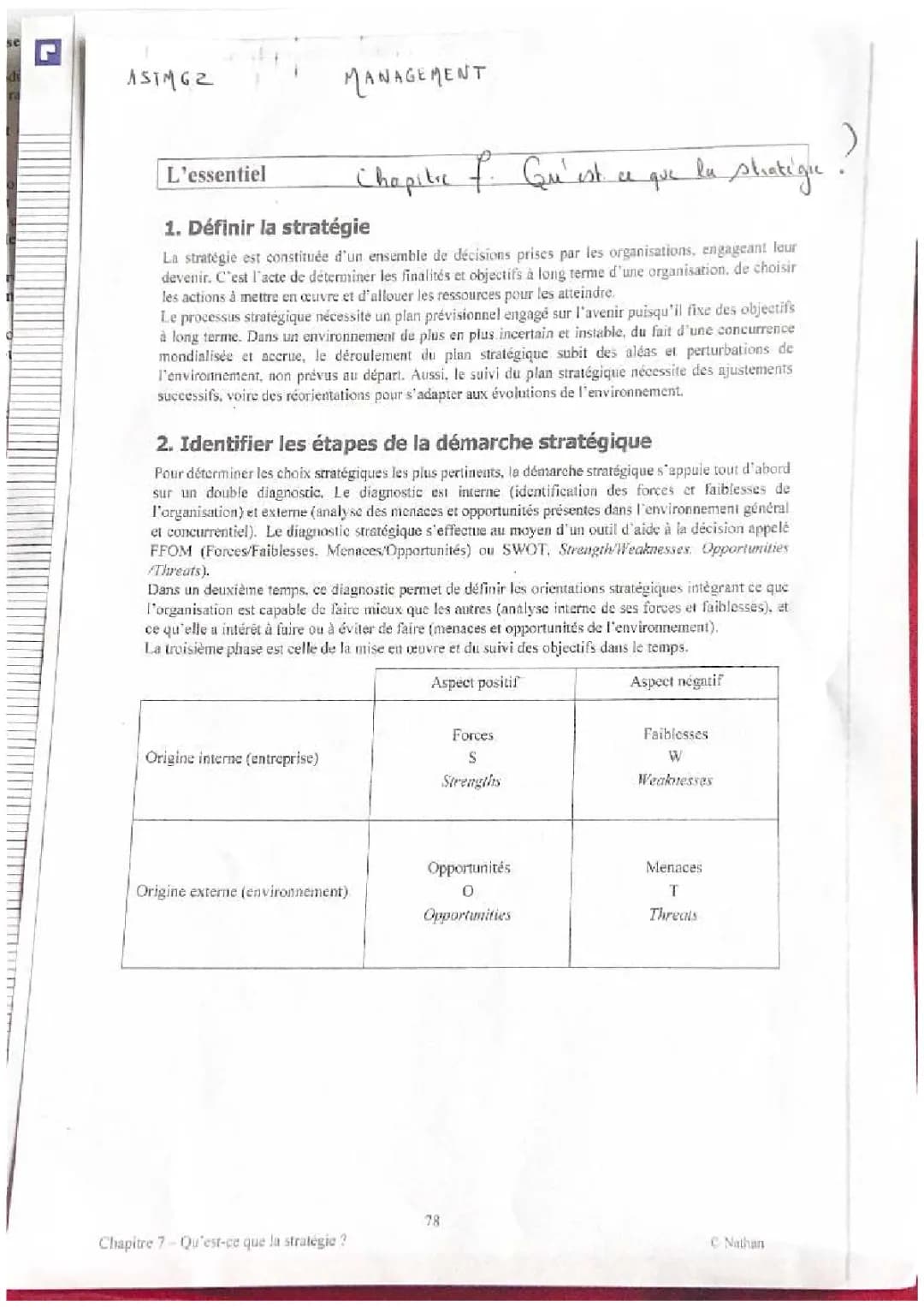  Qu’est-ce que la stratégie ? 